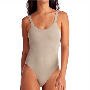 VITAMIN A SWIMWEAR Leah One Piece Bodysuit in Metallic Moonlight